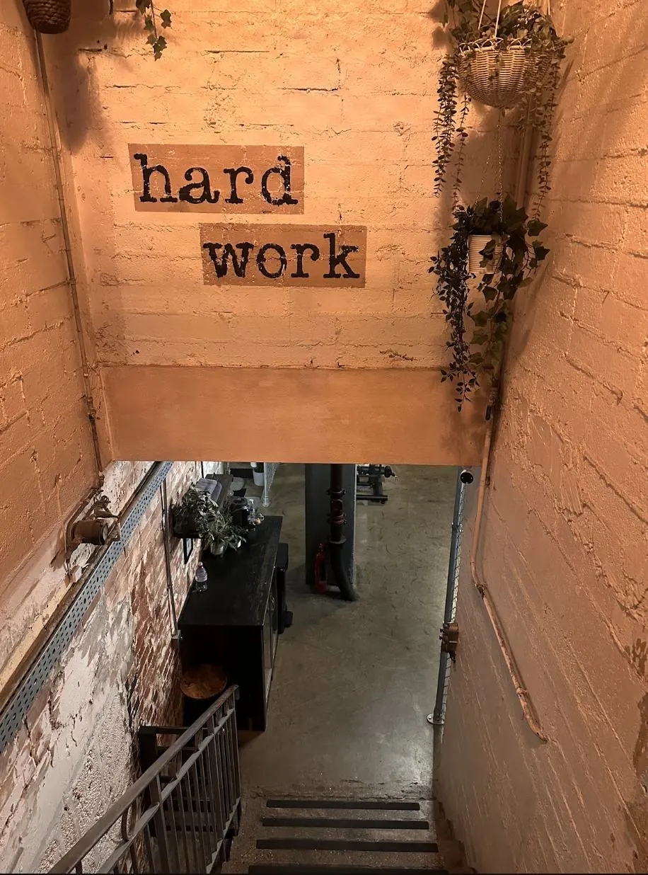 Amor Therapies and State of Change Clinic — Hard work — the stairwell down to the gym floor.